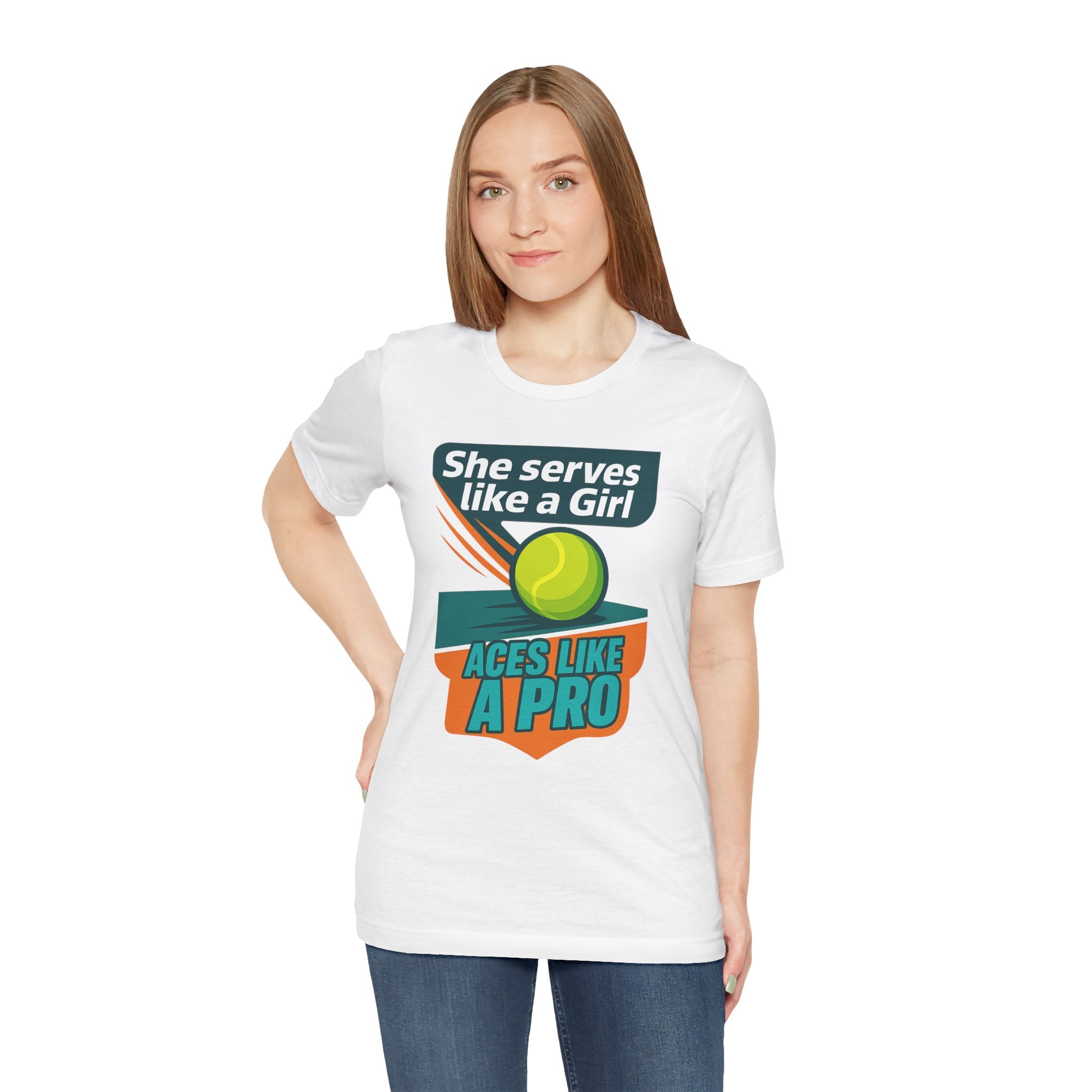 Empowering Tennis Tee - She Serves Like A Girl