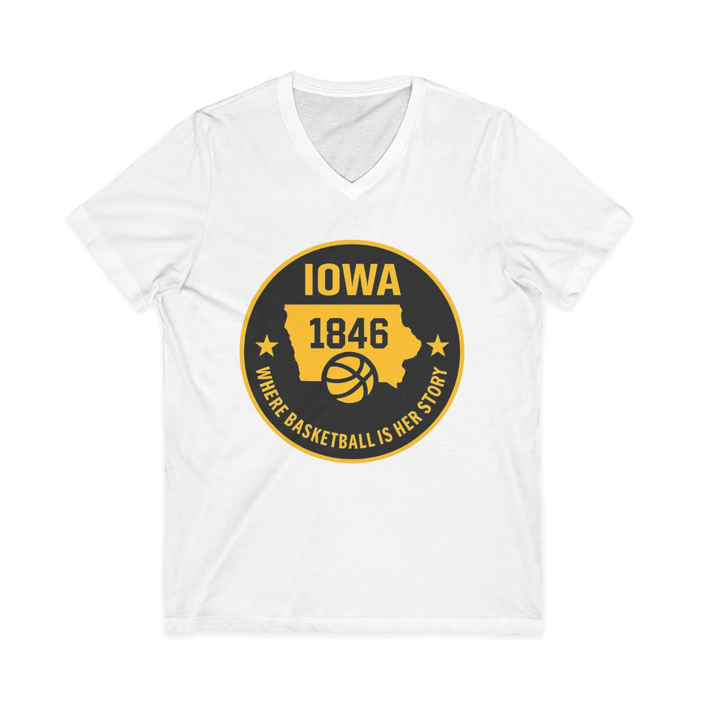 Iowa 1846 Basketball State Emblem V‑Neck Tee