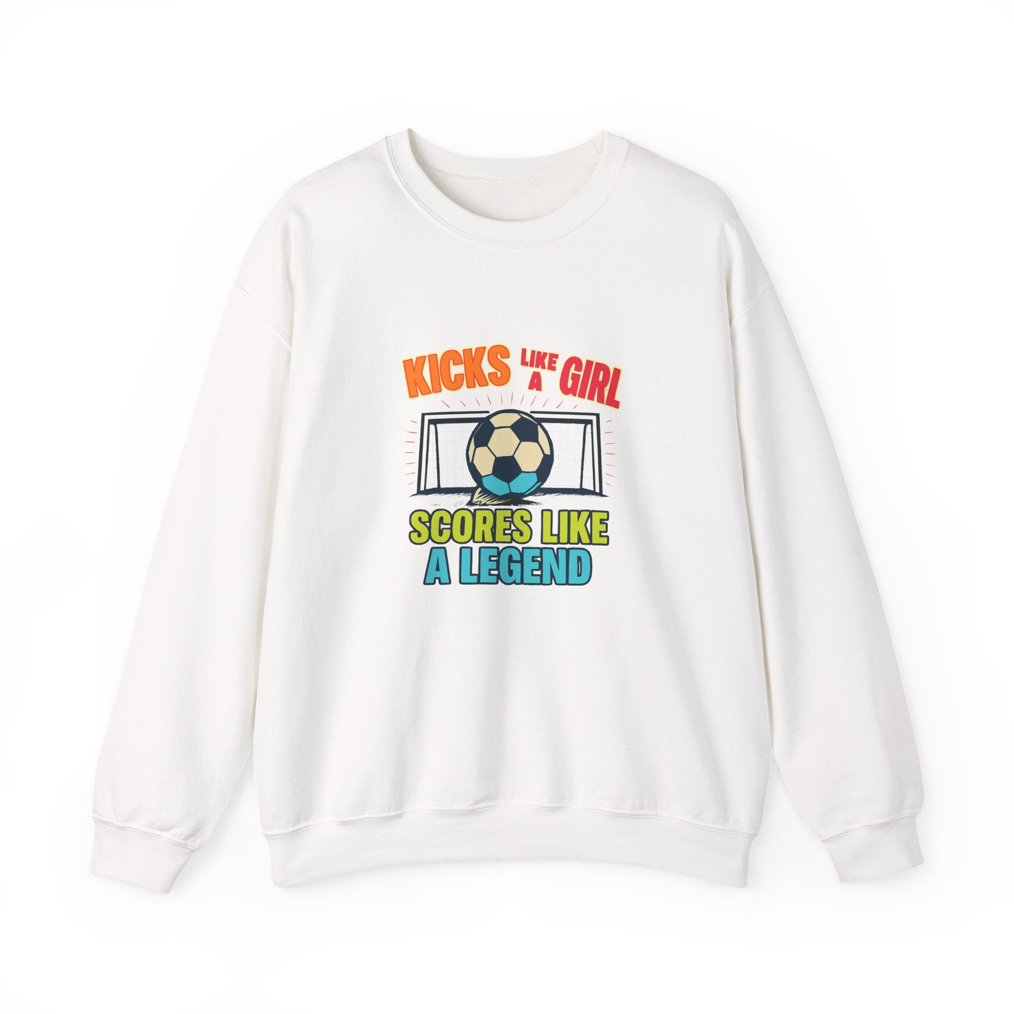 Unisex Soccer Sweatshirt, Kicks Like a Girl