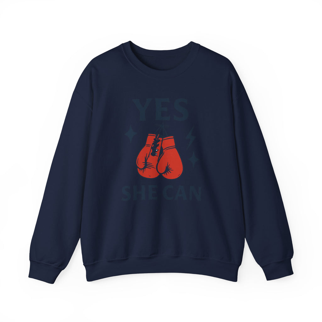 Yes, She Can Boxing Sweatshirt, Unisex Crewneck