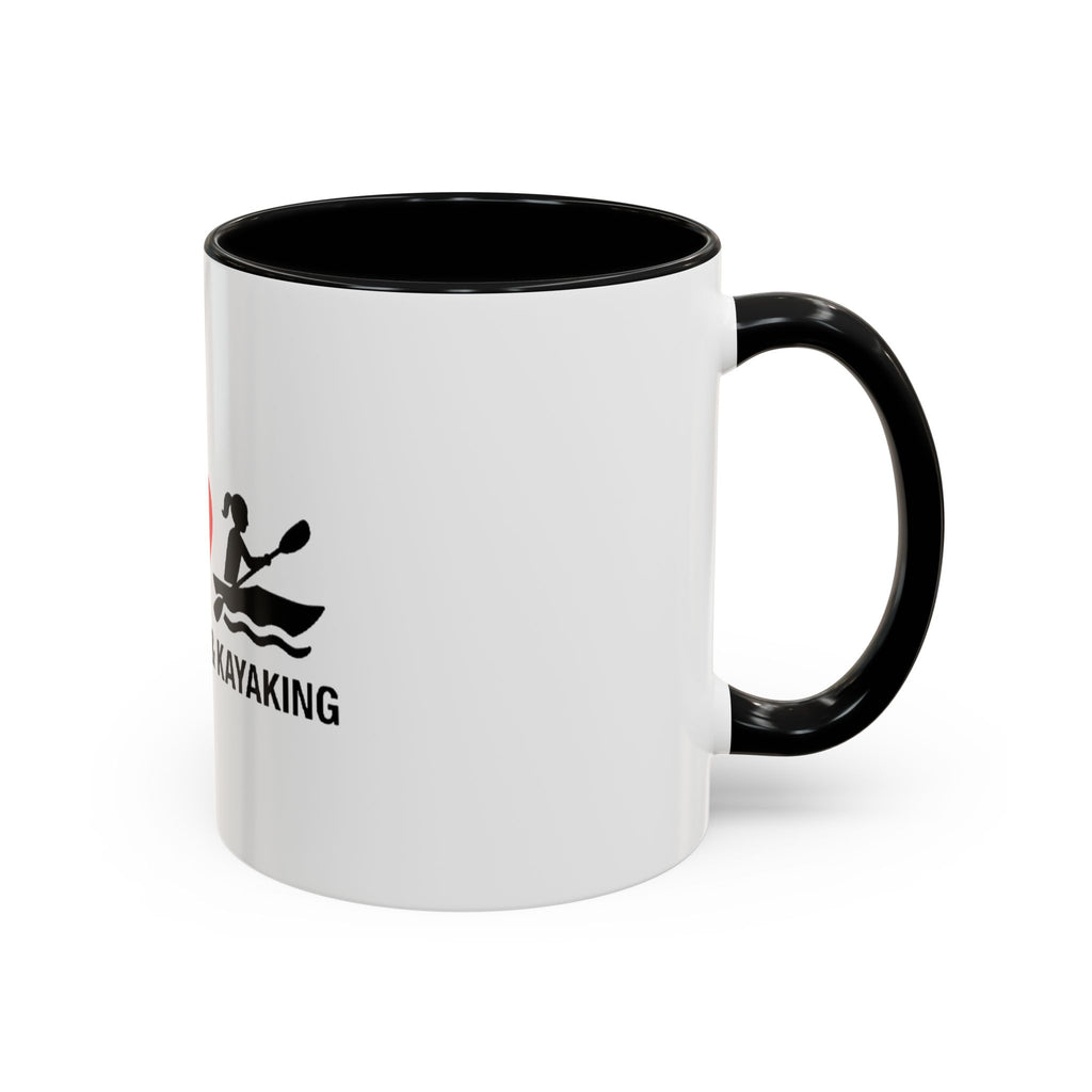 Peace Love & Kayaking Accent Coffee Mug — Kayaker Gift, 11/15oz