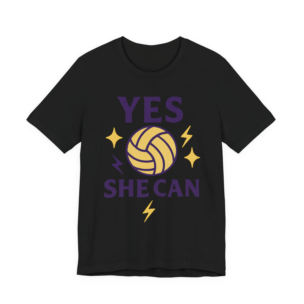 Yes, She Can Volleyball Unisex Tee