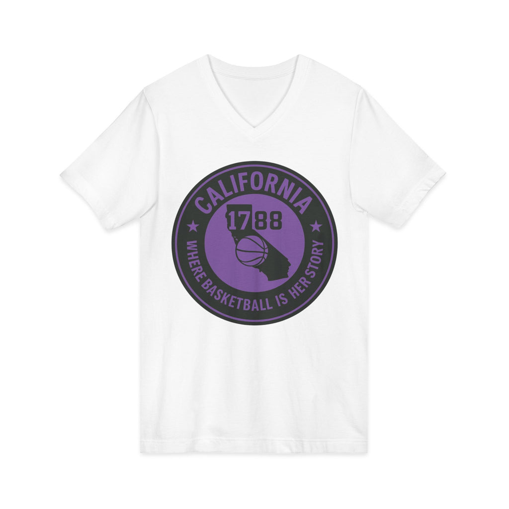 California Basketball Herstory V-Neck Tee