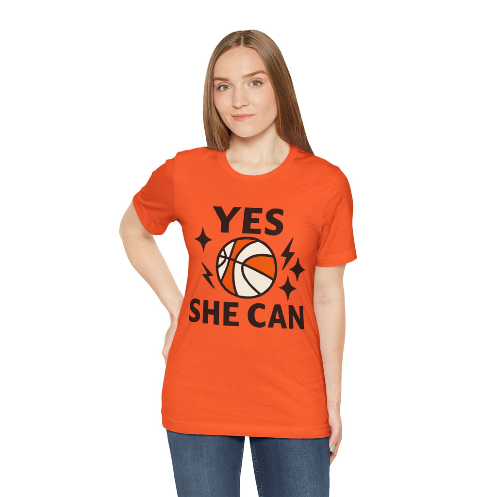 Yes, She Can Basketball Unisex Tee
