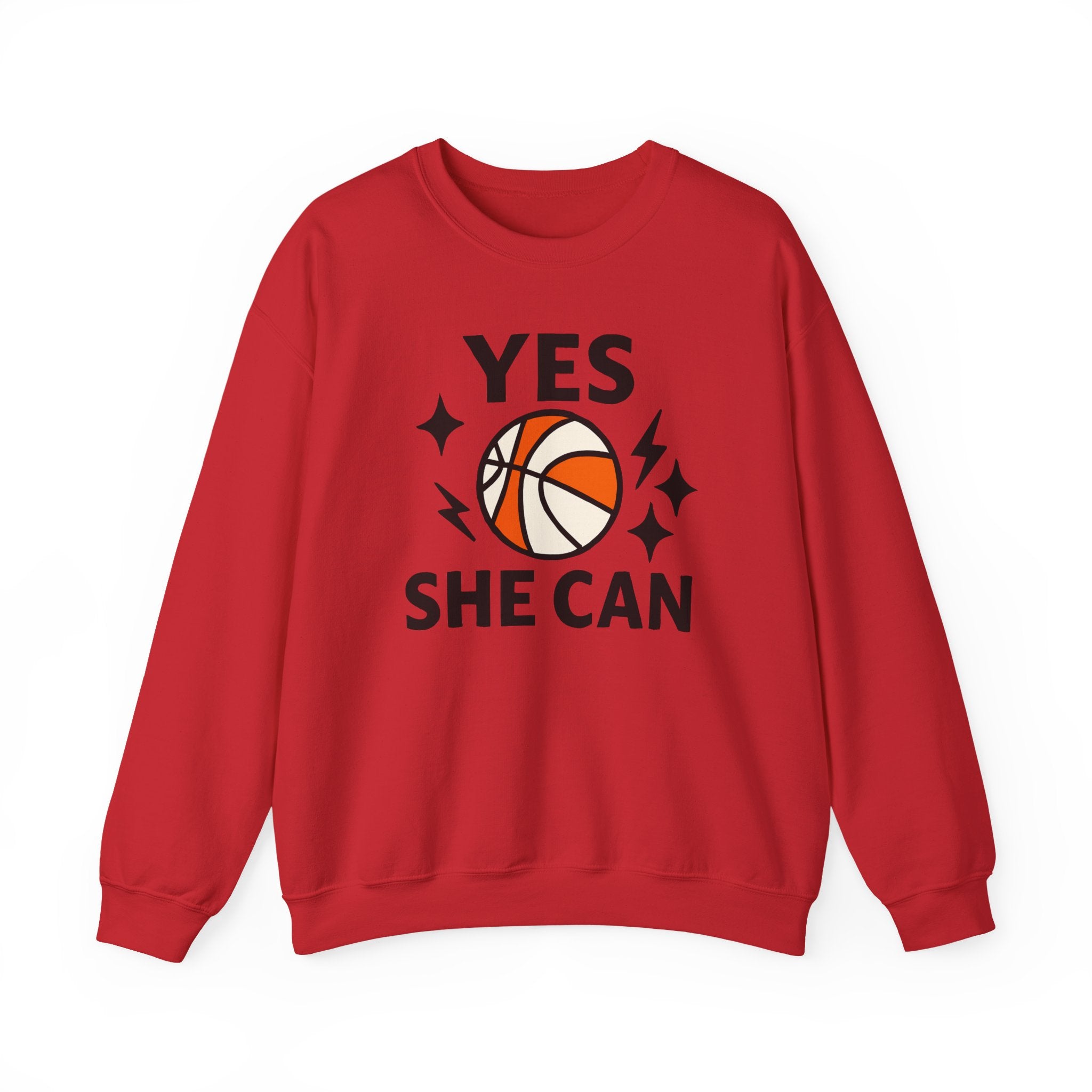 Yes, She Can Basketball Sweatshirt, Unisex Crewneck