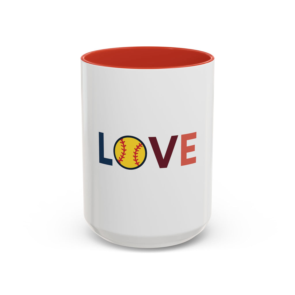 Love Baseball Accent Coffee Mug