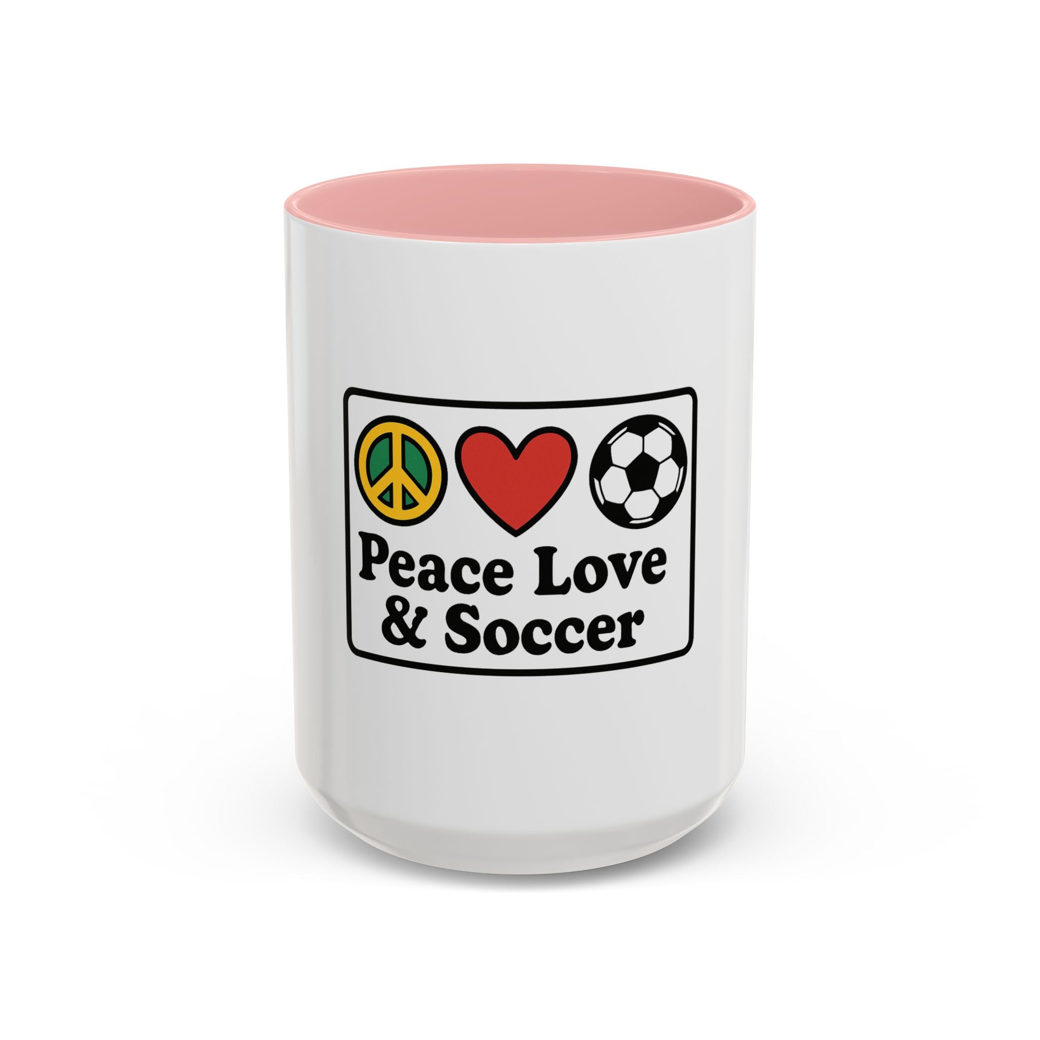 Peace Love & Soccer Coffee Mug - Fun Soccer Gift for Fans