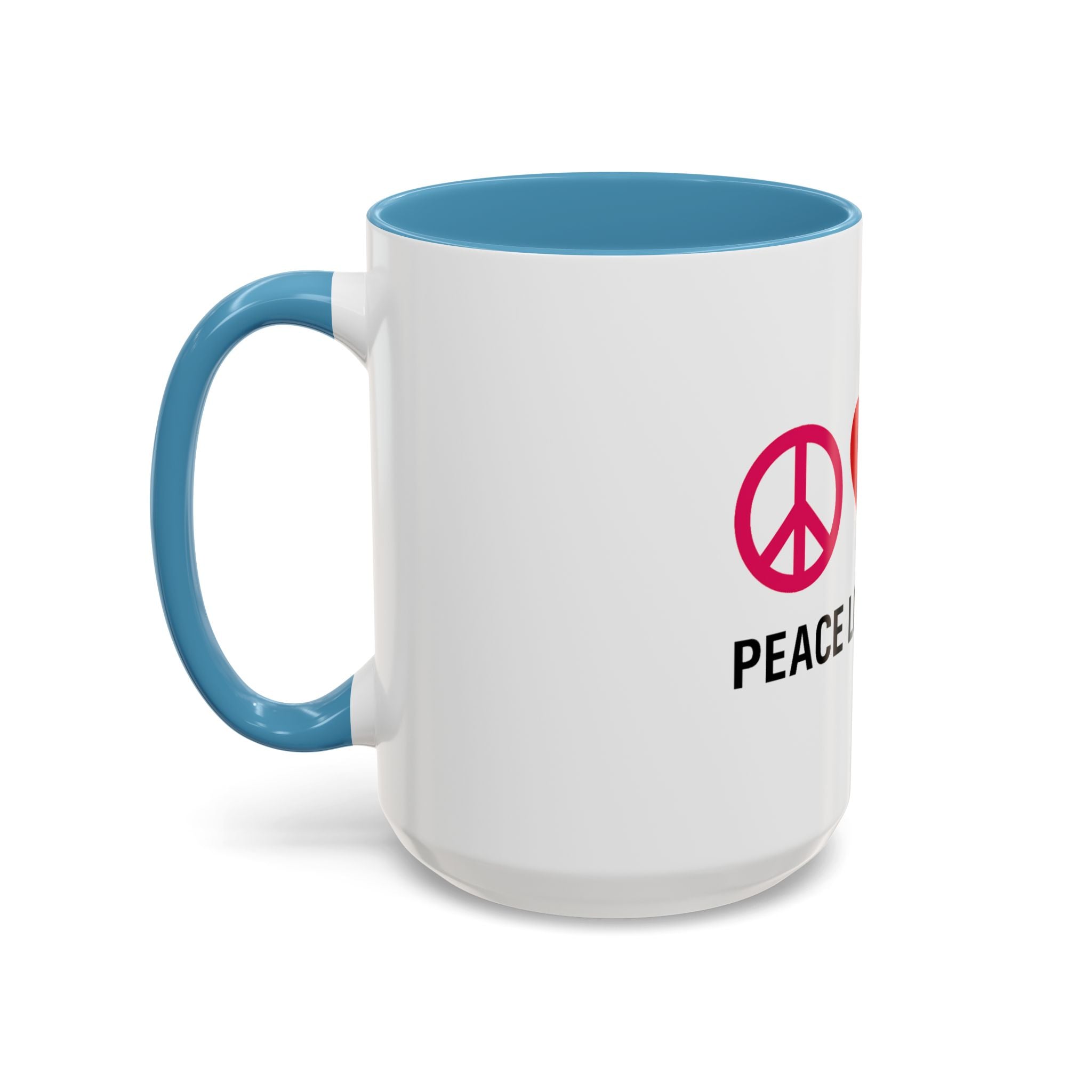 Peace Love & Yoga Accent Coffee Mug