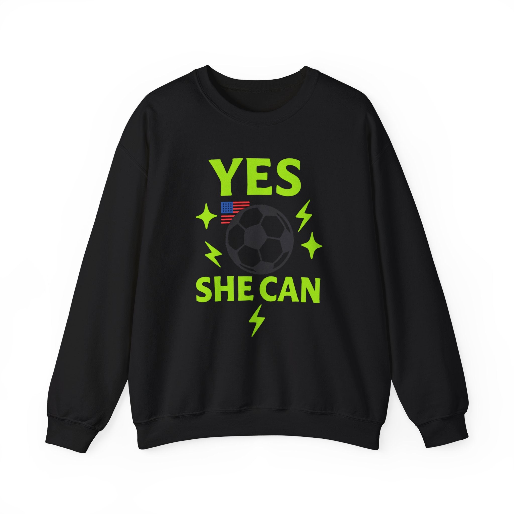 Yes, She Can Soccer Sweatshirt, Unisex Crewneck