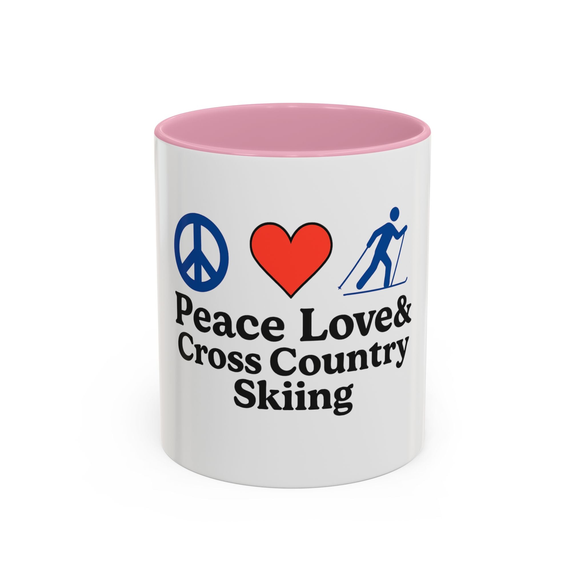 Peace, Love & Cross Country Skiing Mug