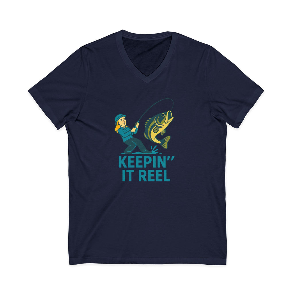 Fishing Humor V-Neck Tee - Keepin' It Reel