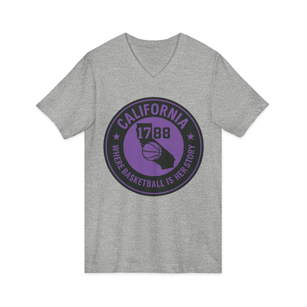 California Basketball Herstory V-Neck Tee