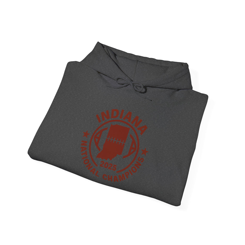 Indiana National Champions 2025 Hoodie — Retro Football Emblem