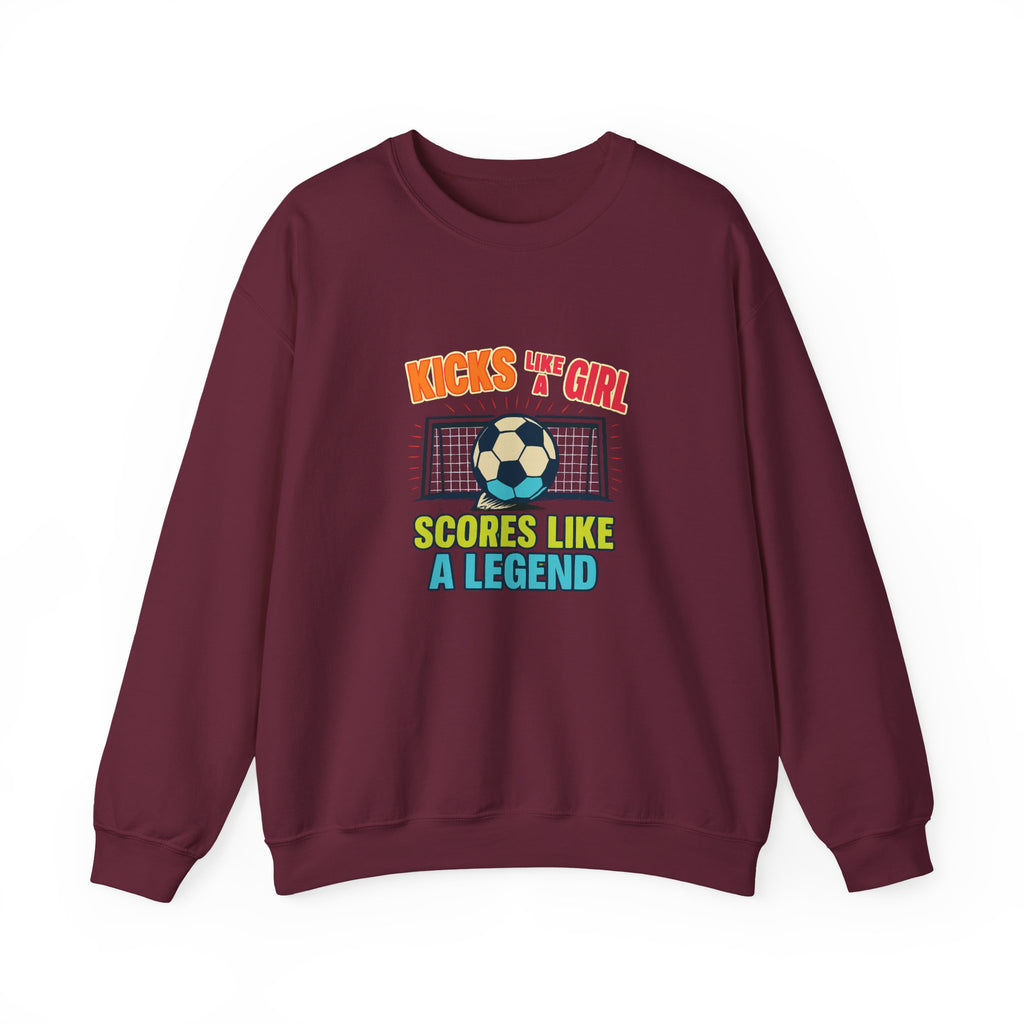 Unisex Soccer Sweatshirt, Kicks Like a Girl