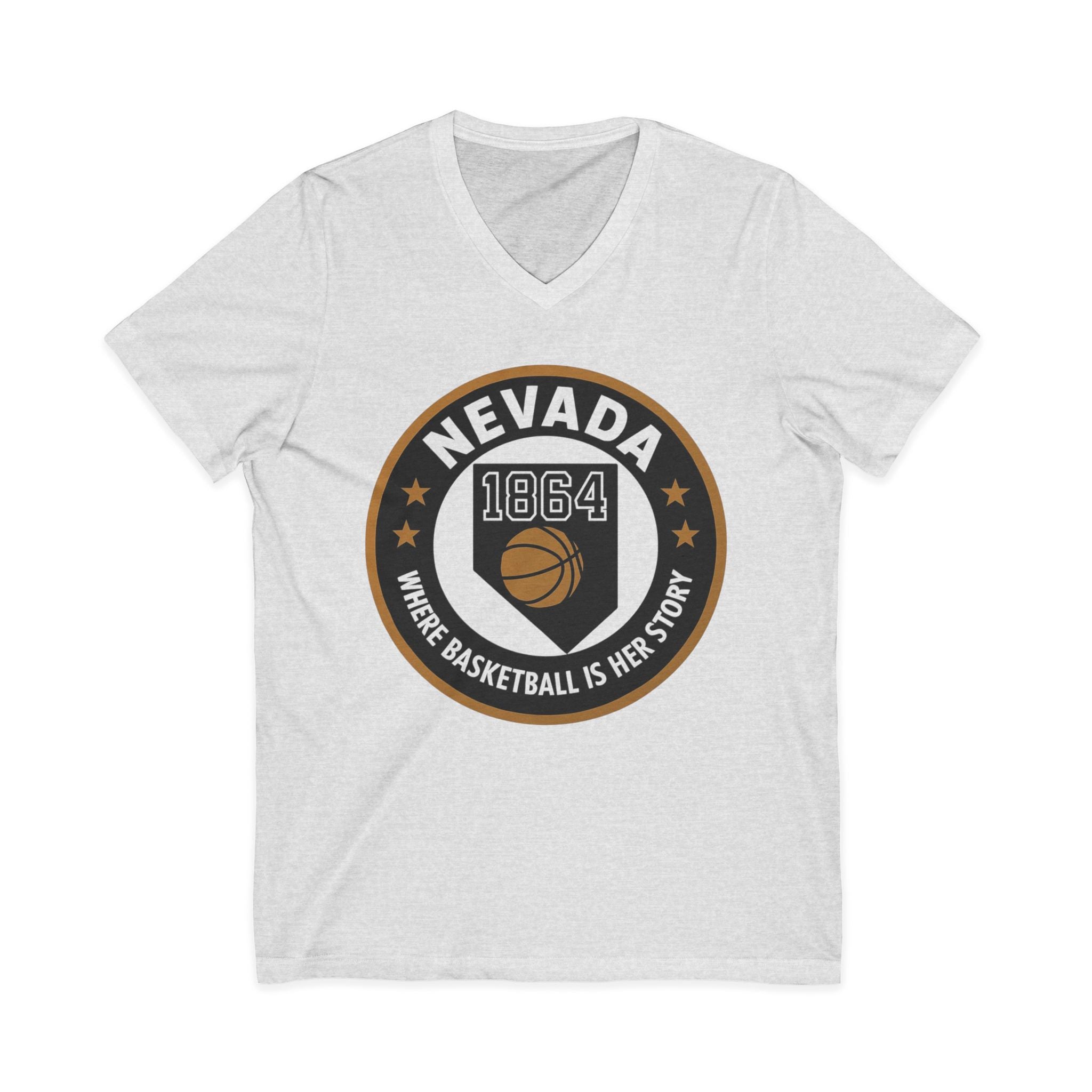 Nevada Basketball V-Neck Tee - Celebrate Your Love for the Game!