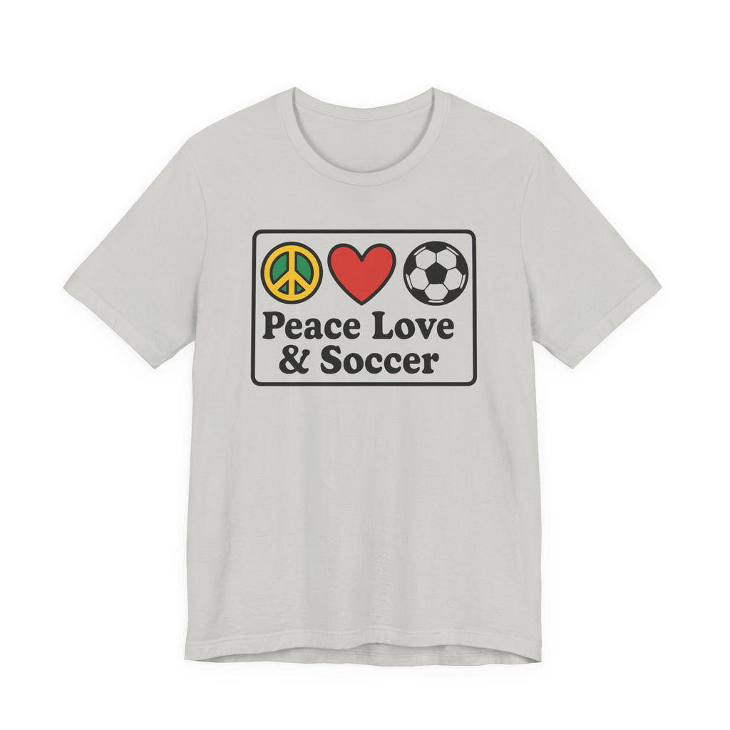 Peace Love Soccer T-Shirt, Unisex Soccer Tee