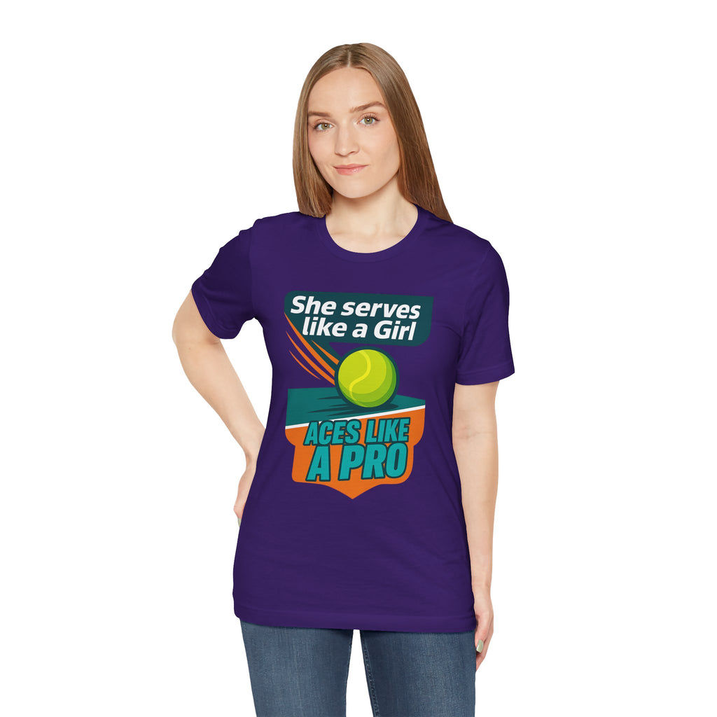 Empowering Tennis Tee - She Serves Like A Girl