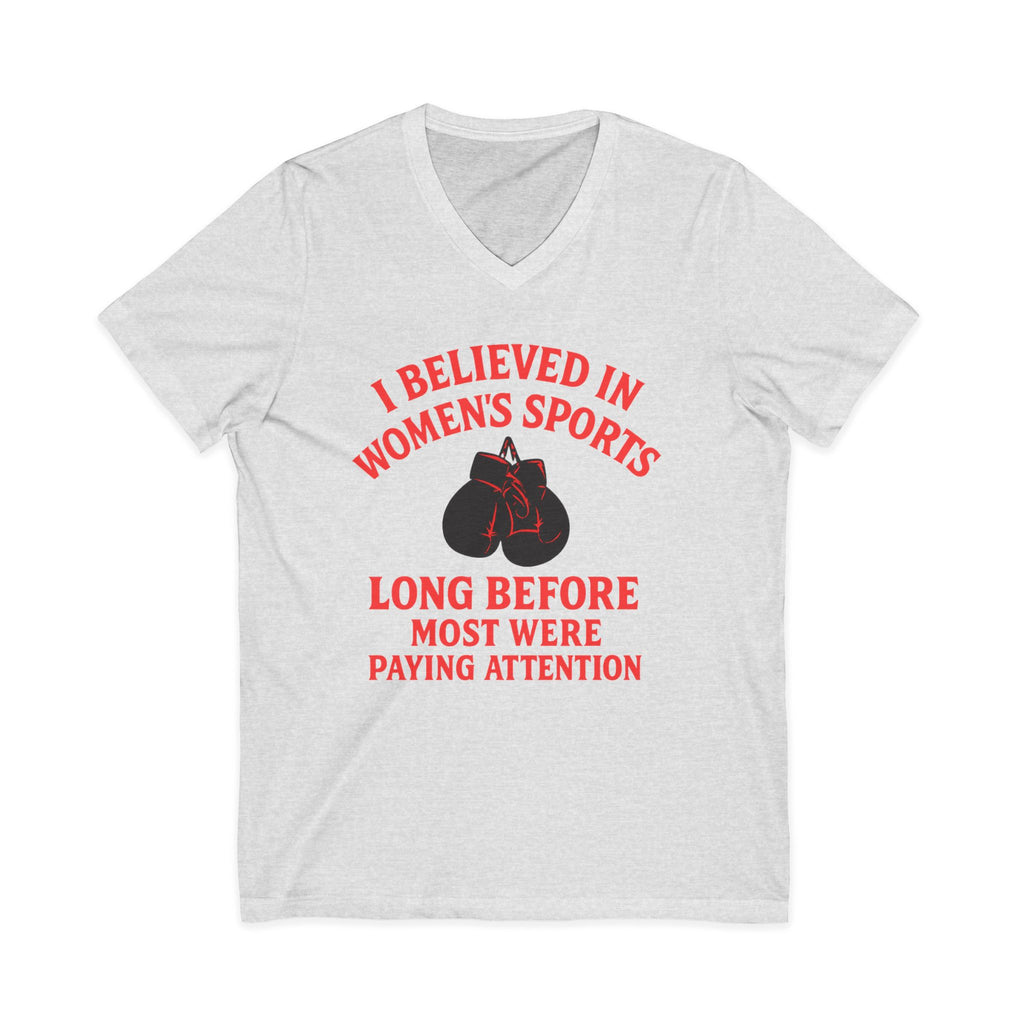 Empowerment V-Neck Tee - I Believed in Women's Sports