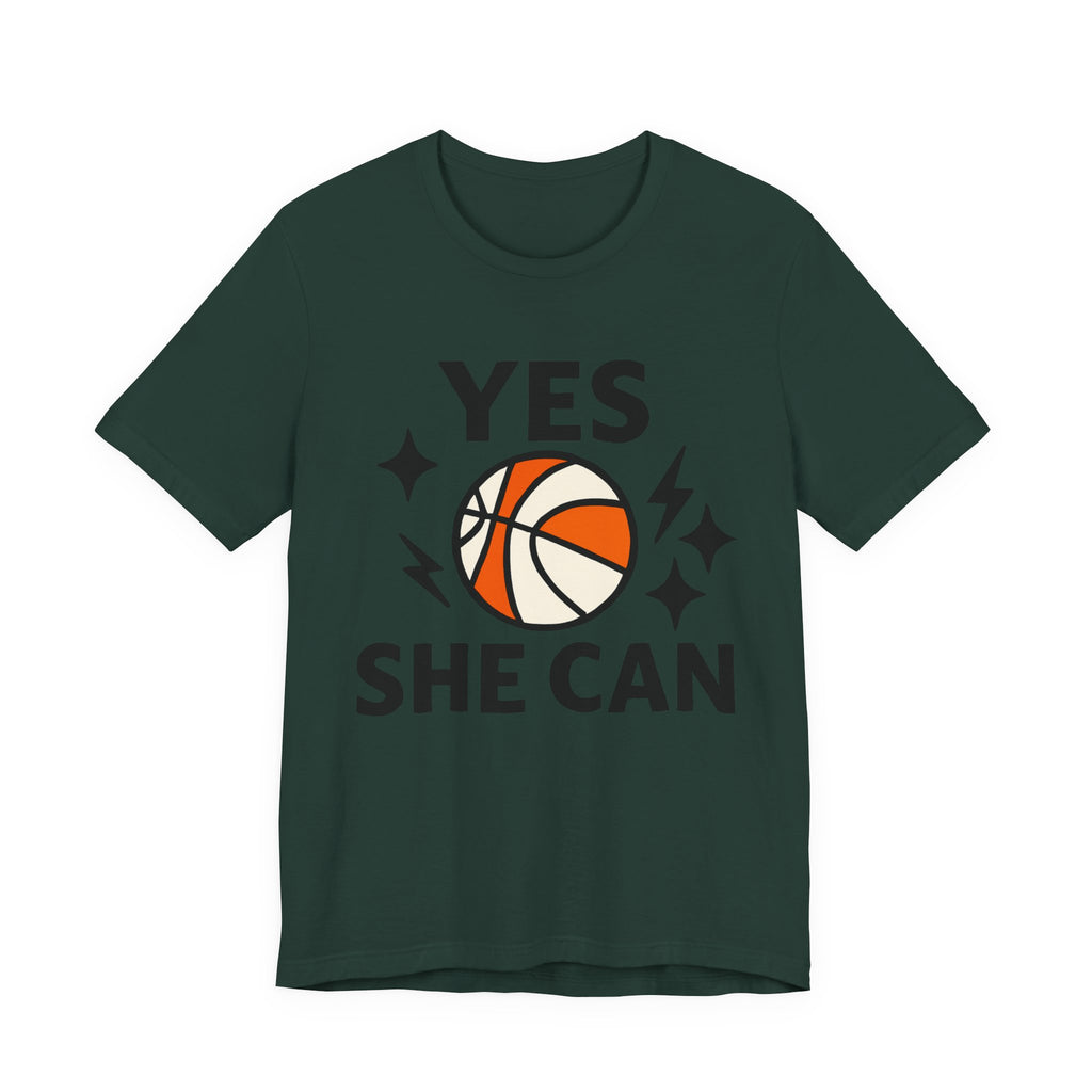 Yes, She Can Basketball Unisex Tee
