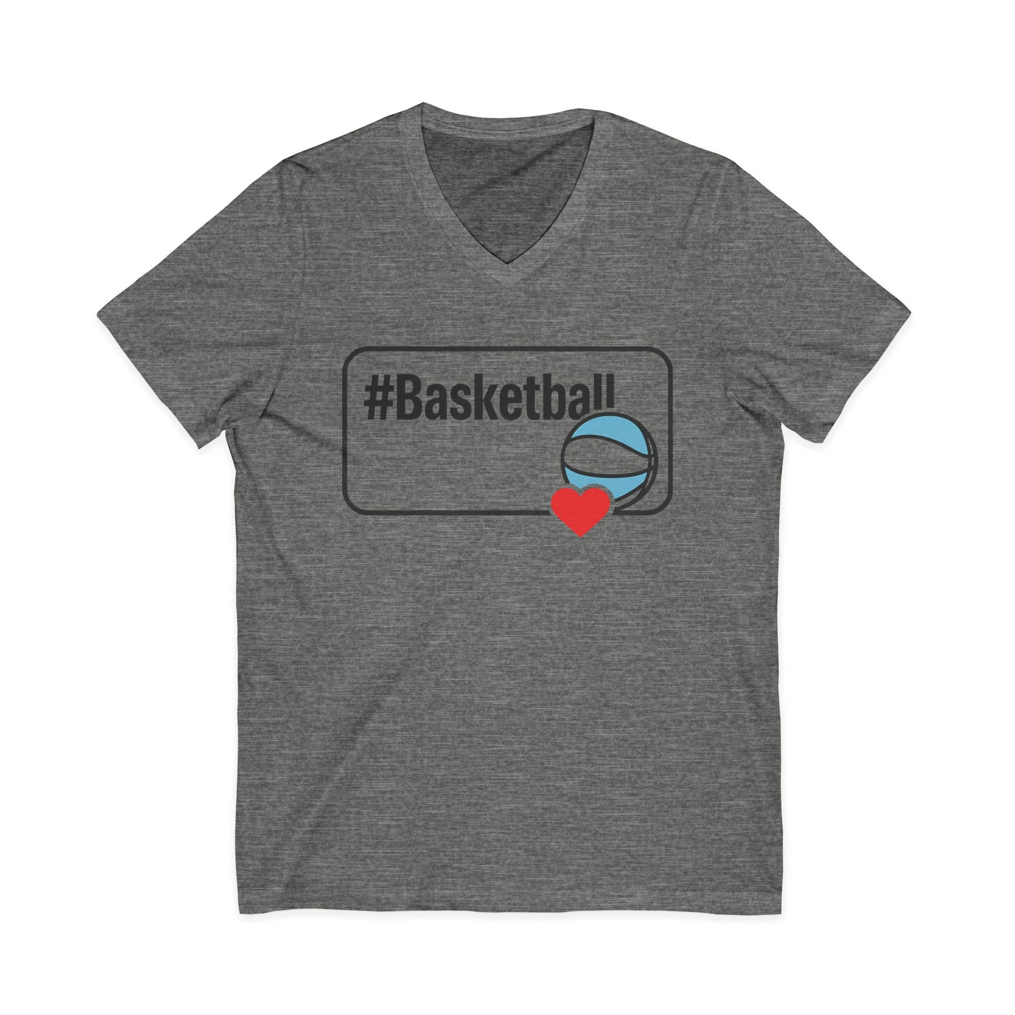 Basketball Love V-Neck Tee for Sport Enthusiasts