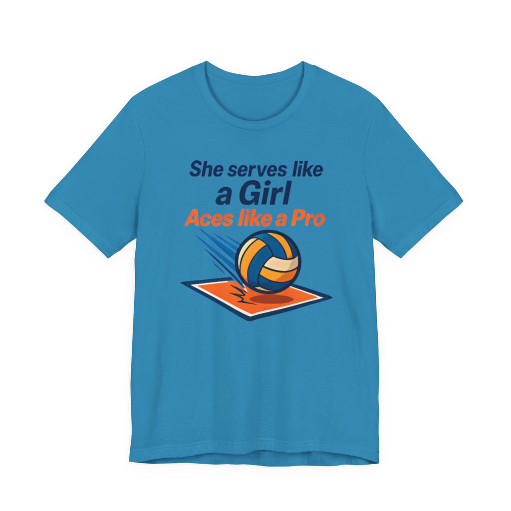 She Serves Like a Girl Tee, Volleyball Shirt