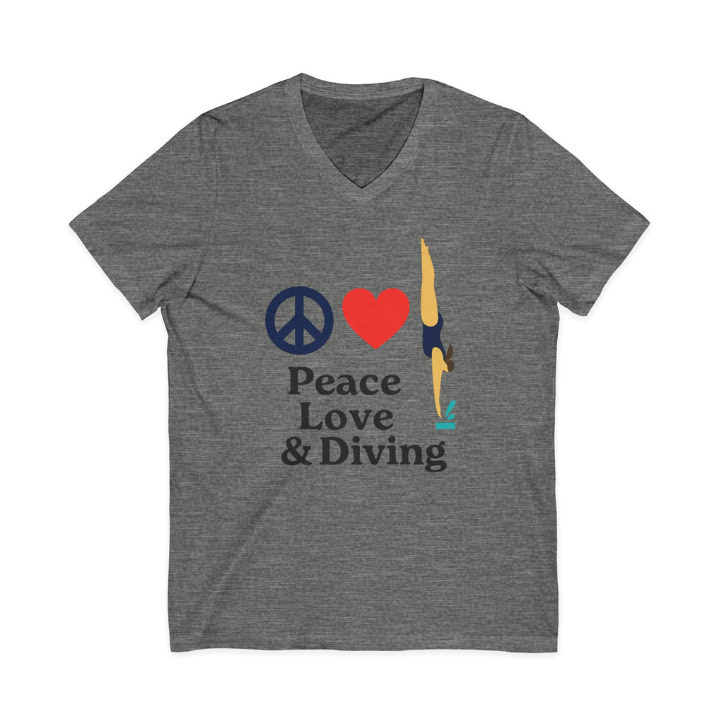 Peace Love & Diving V-Neck Tee