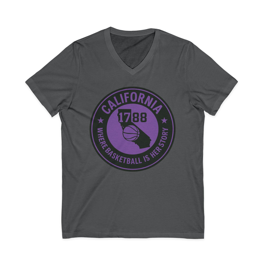 California Basketball Herstory V-Neck Tee