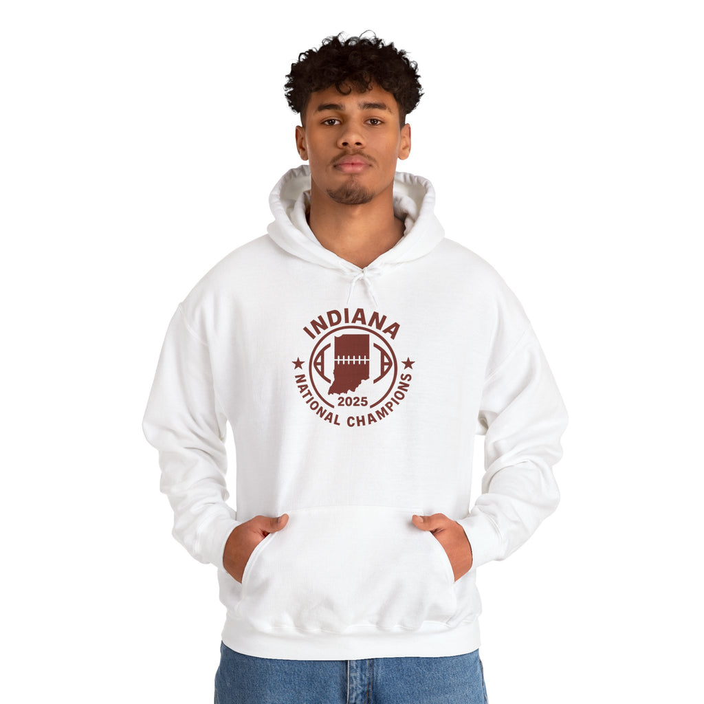 Indiana National Champions 2025 Hoodie — Retro Football Emblem