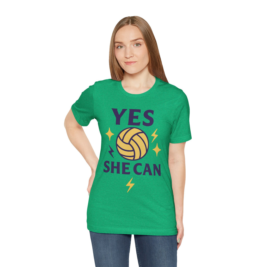 Yes, She Can Volleyball Unisex Tee