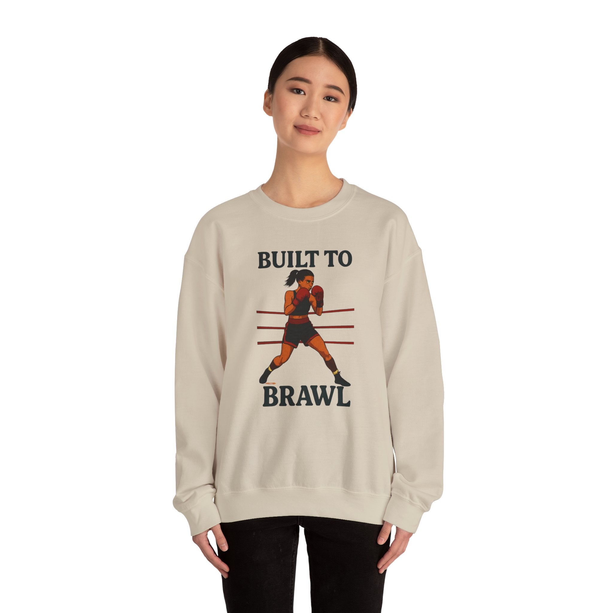 Built to Brawl Crewneck Sweatshirt, Unisex Fitness Apparel