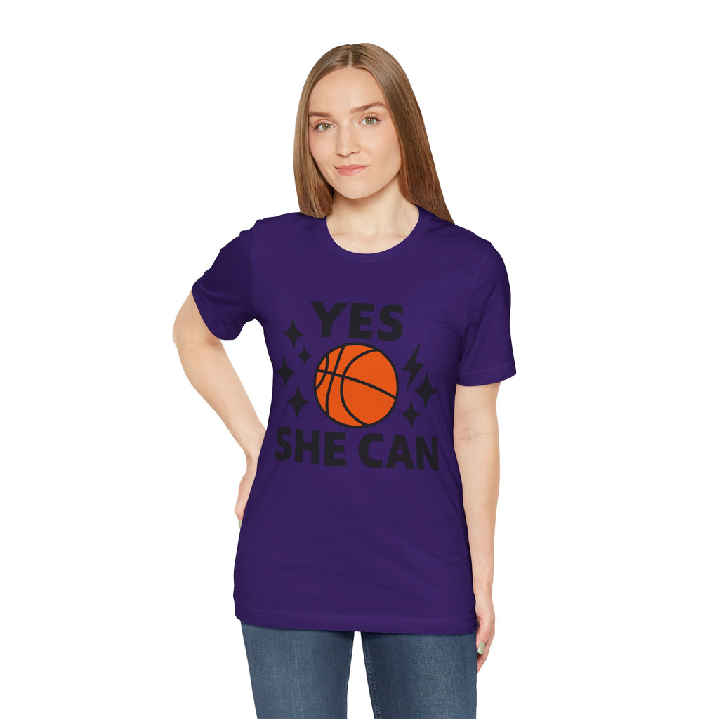 Yes, She Can Basketball Unisex Tee