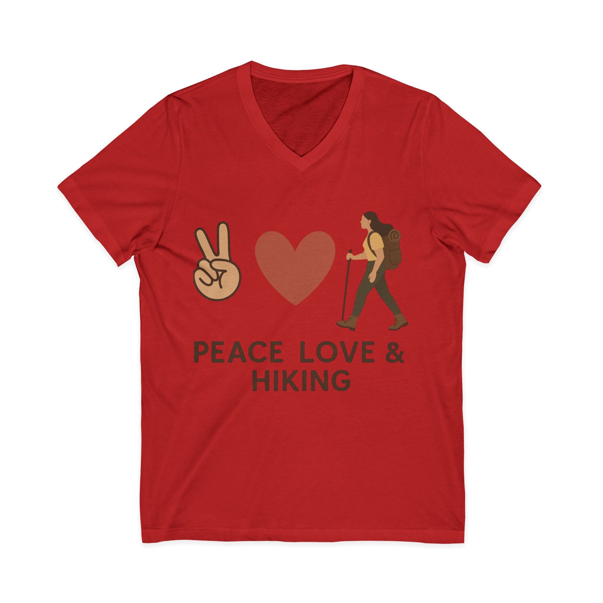 Peace, Love & Hiking V-Neck Tee