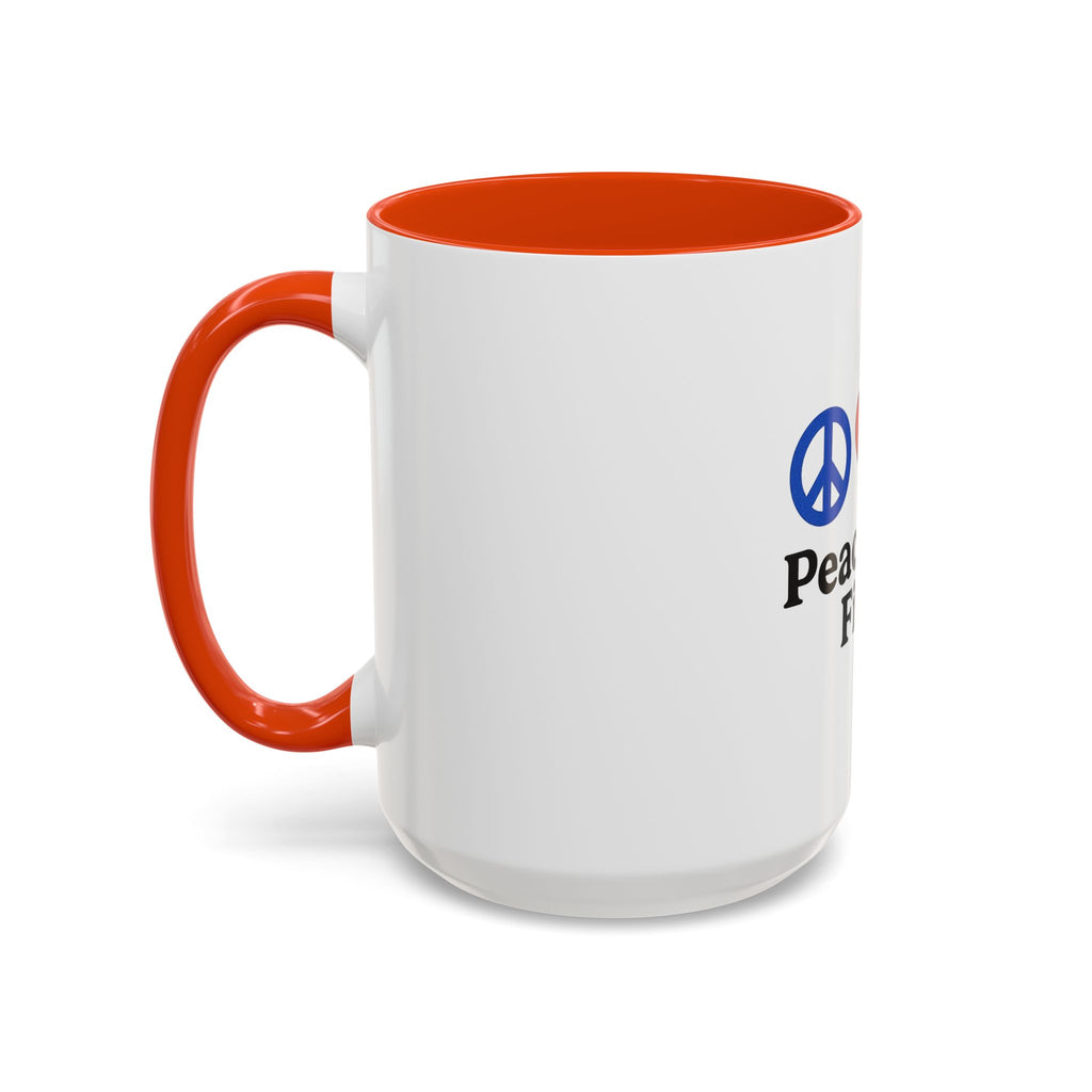 Peace, Love & Fishing Mug - Colorful Ceramic Coffee Cup for Anglers