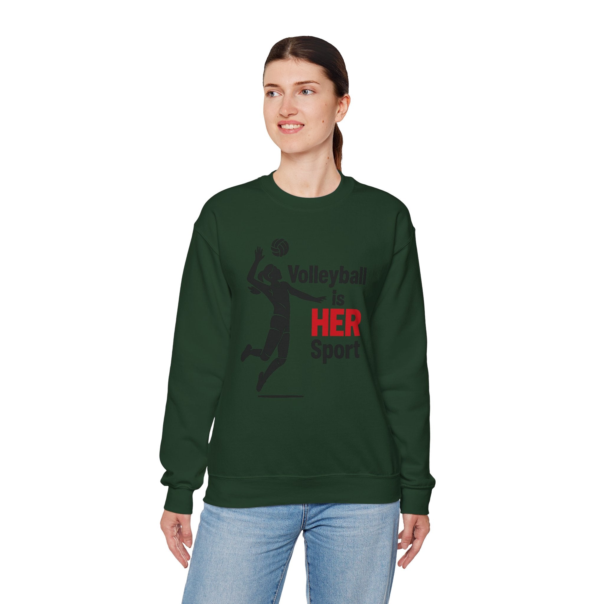 Volleyball Is Her Sport Sweatshirt, Unisex Crewneck