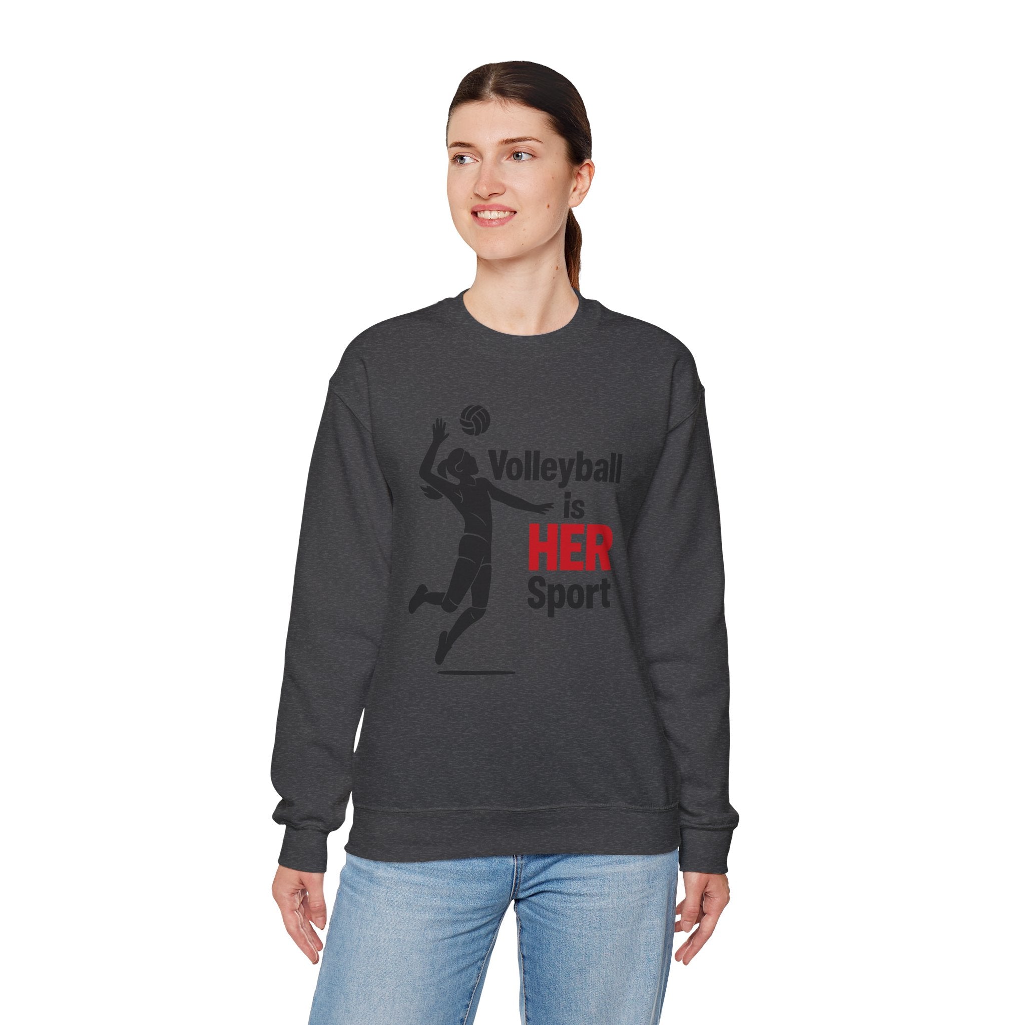 Volleyball Is Her Sport Sweatshirt, Unisex Crewneck
