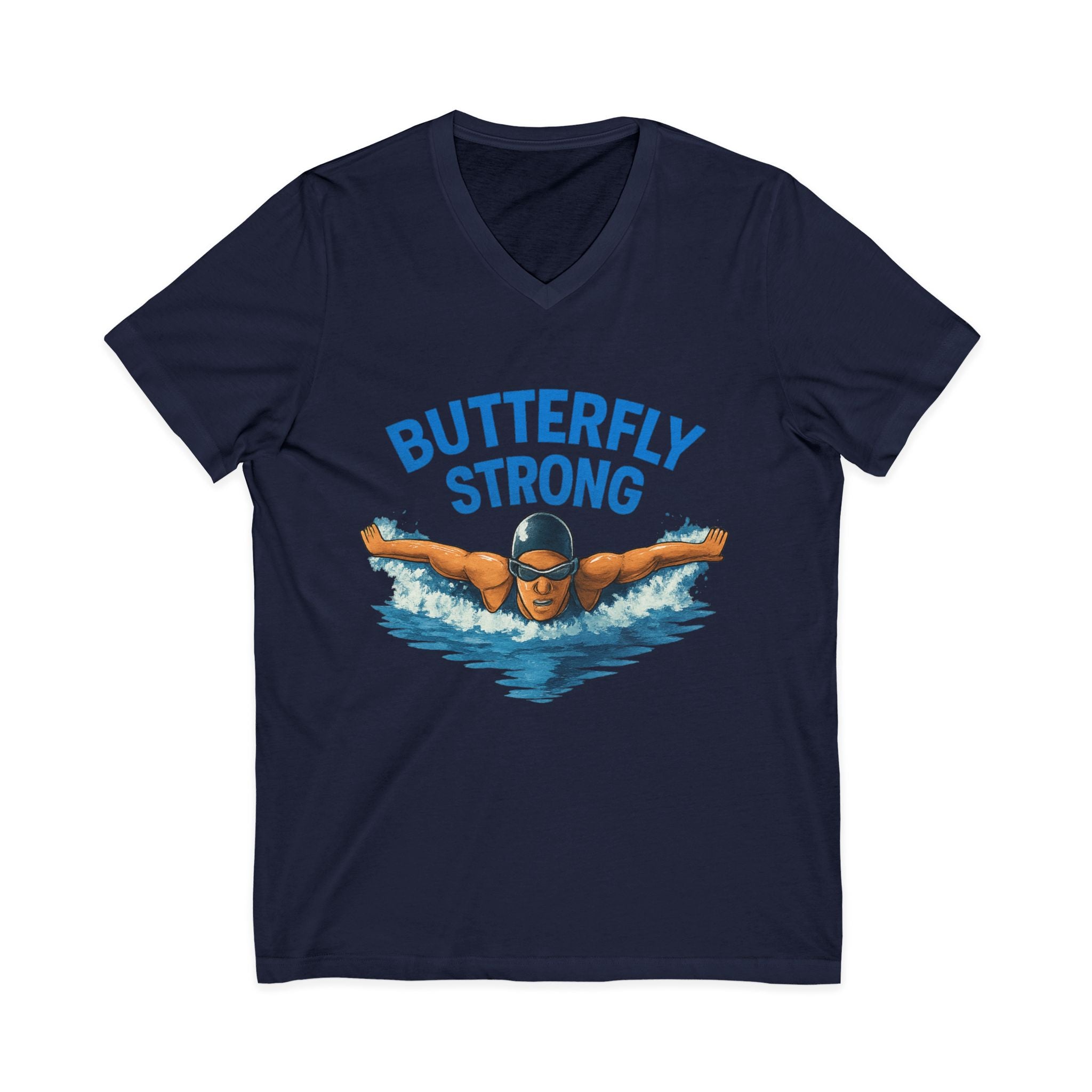 Butterfly Strong V-Neck Tee for Swimmers