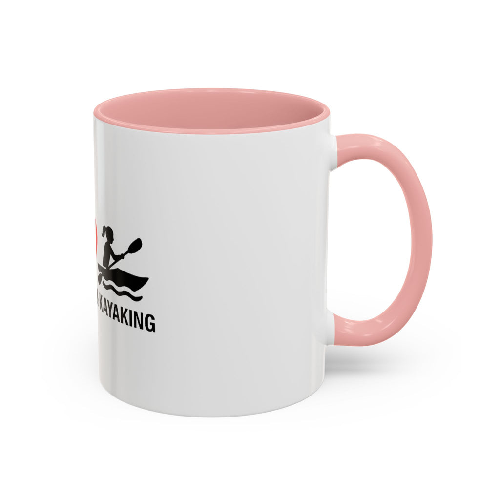 Peace Love & Kayaking Accent Coffee Mug — Kayaker Gift, 11/15oz