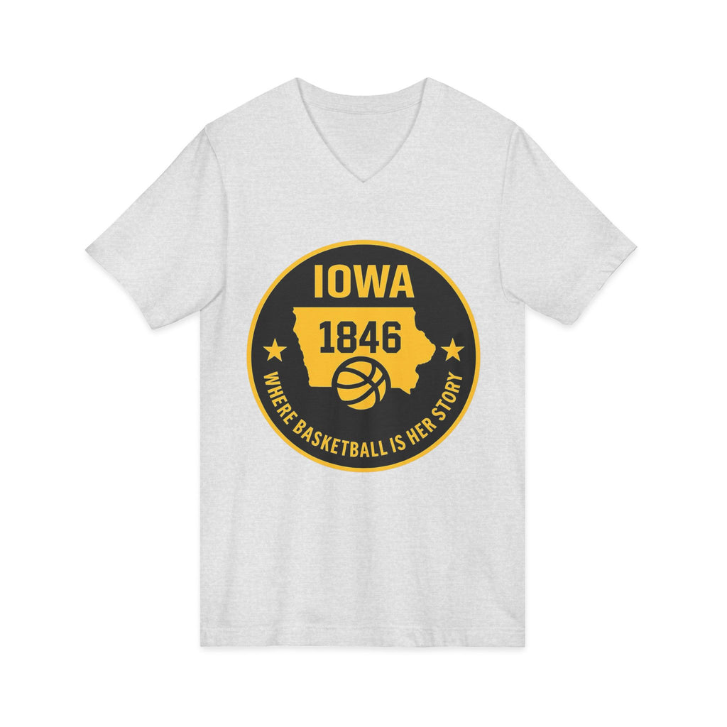 Iowa 1846 Basketball State Emblem V‑Neck Tee