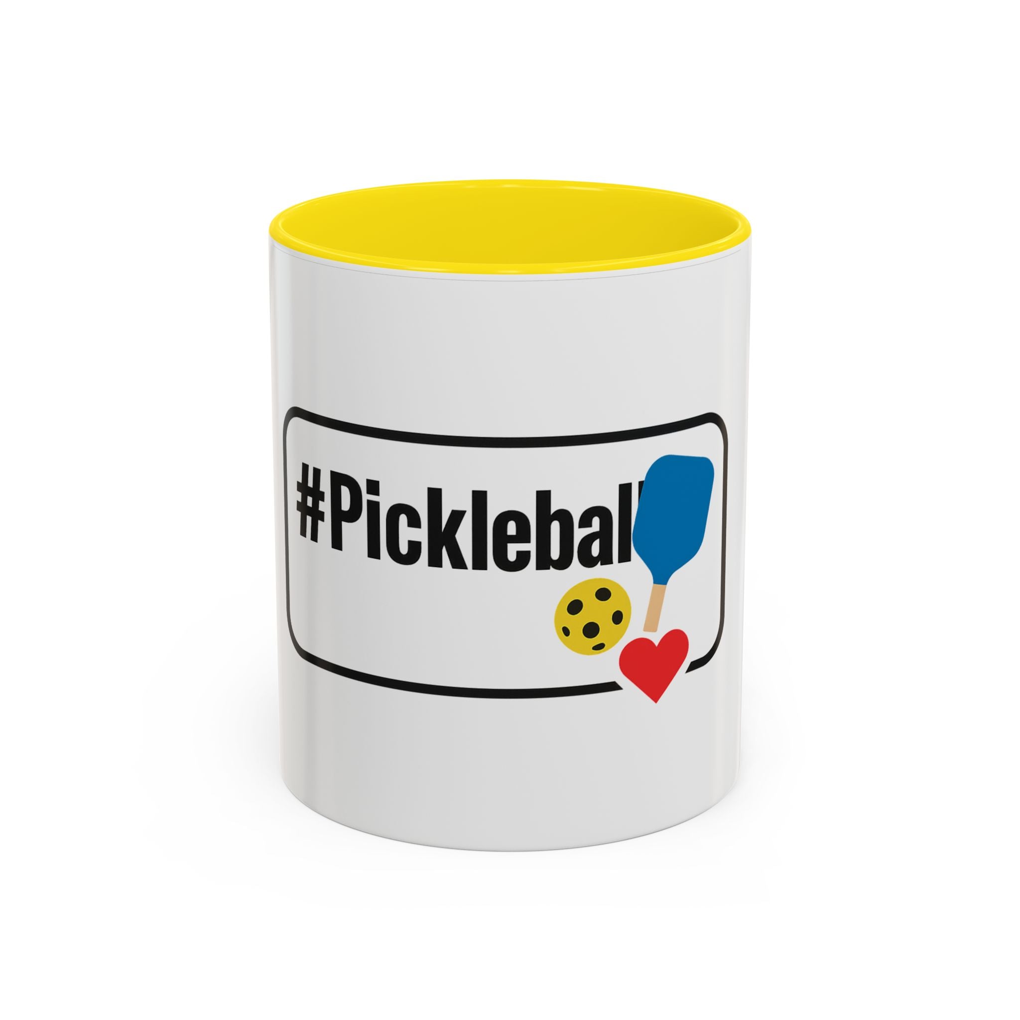 #Pickleball Accent Coffee Mug — Pickleball Paddle & Ball Design (11/15 oz)