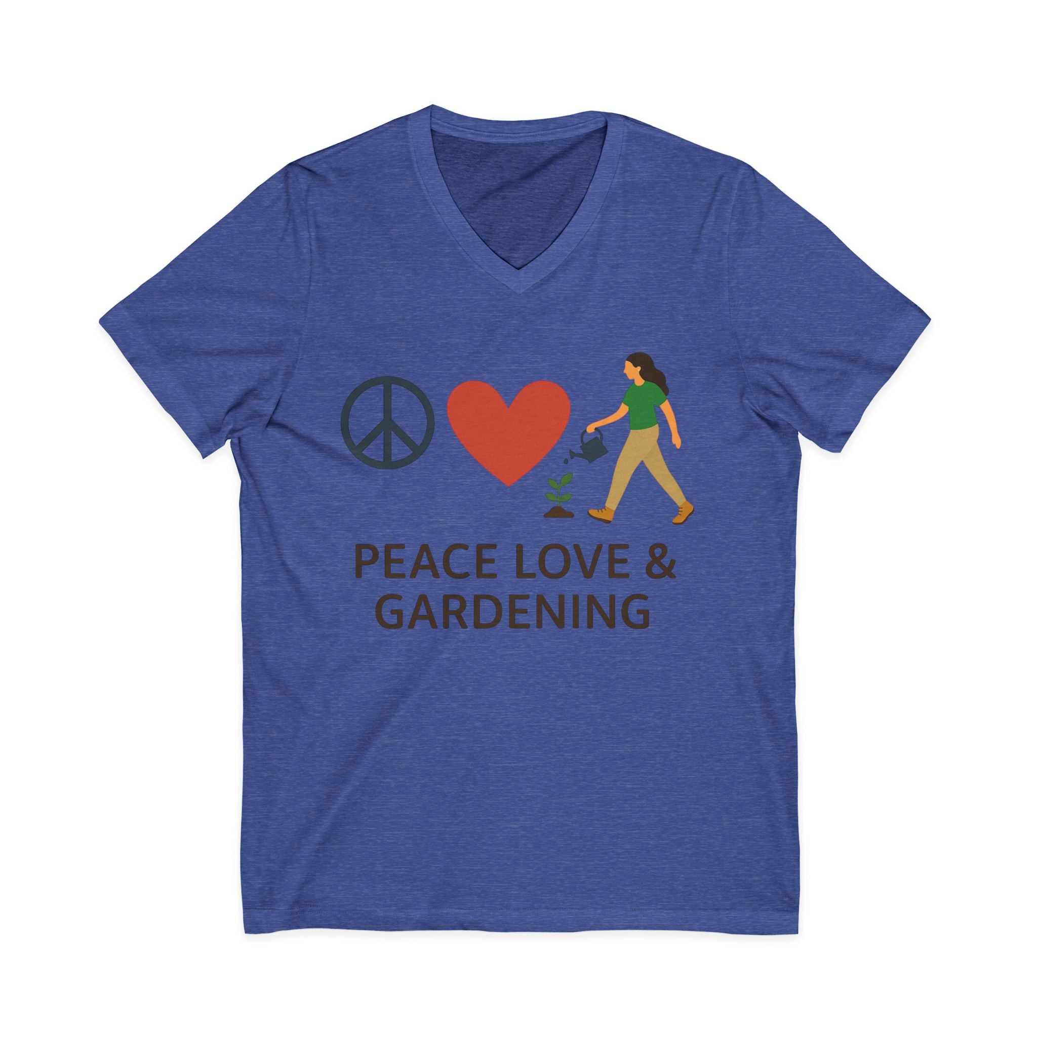 Peace, Love & Gardening V-Neck Tee