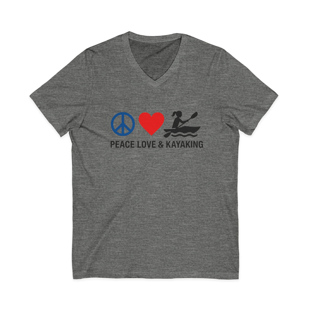 Peace Love & Kayaking V-Neck T-Shirt