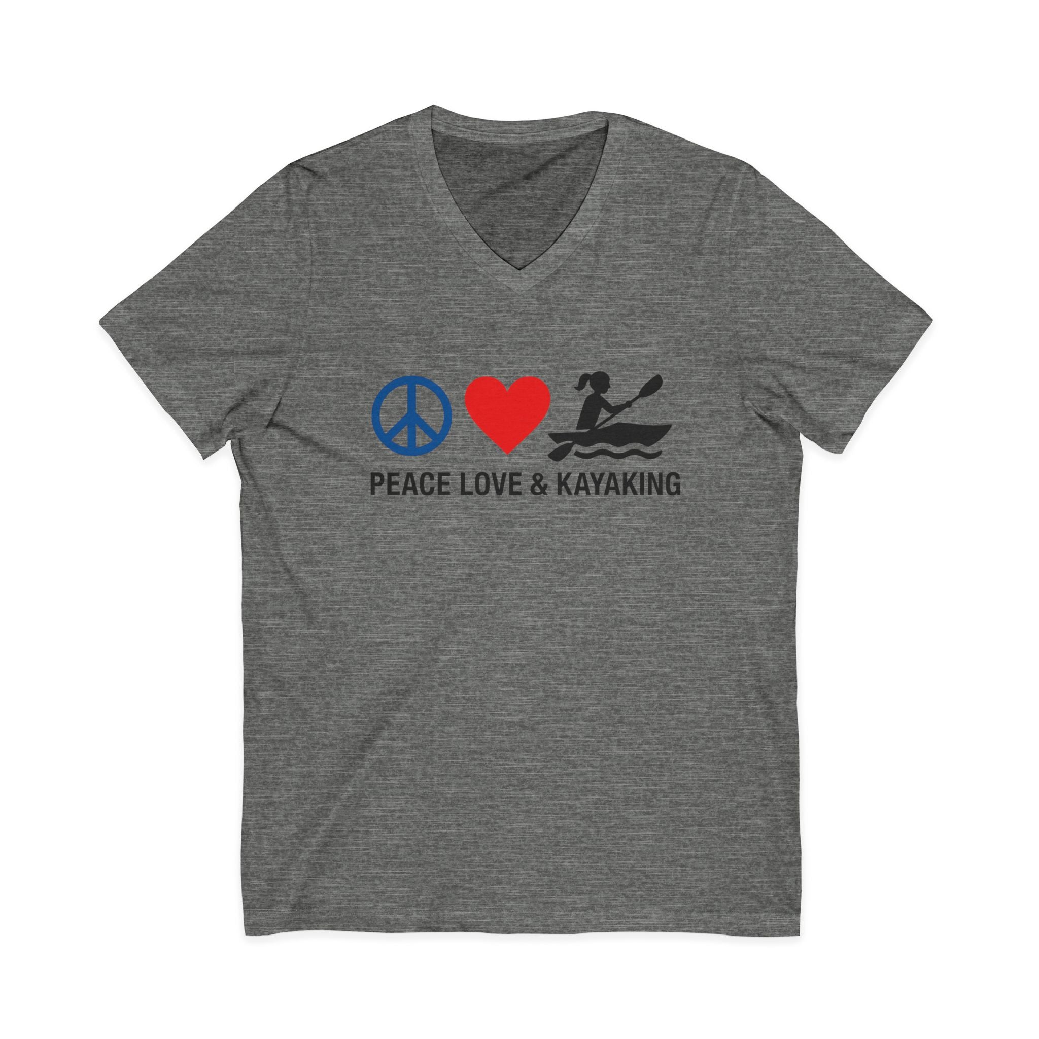 Peace Love & Kayaking V-Neck T-Shirt