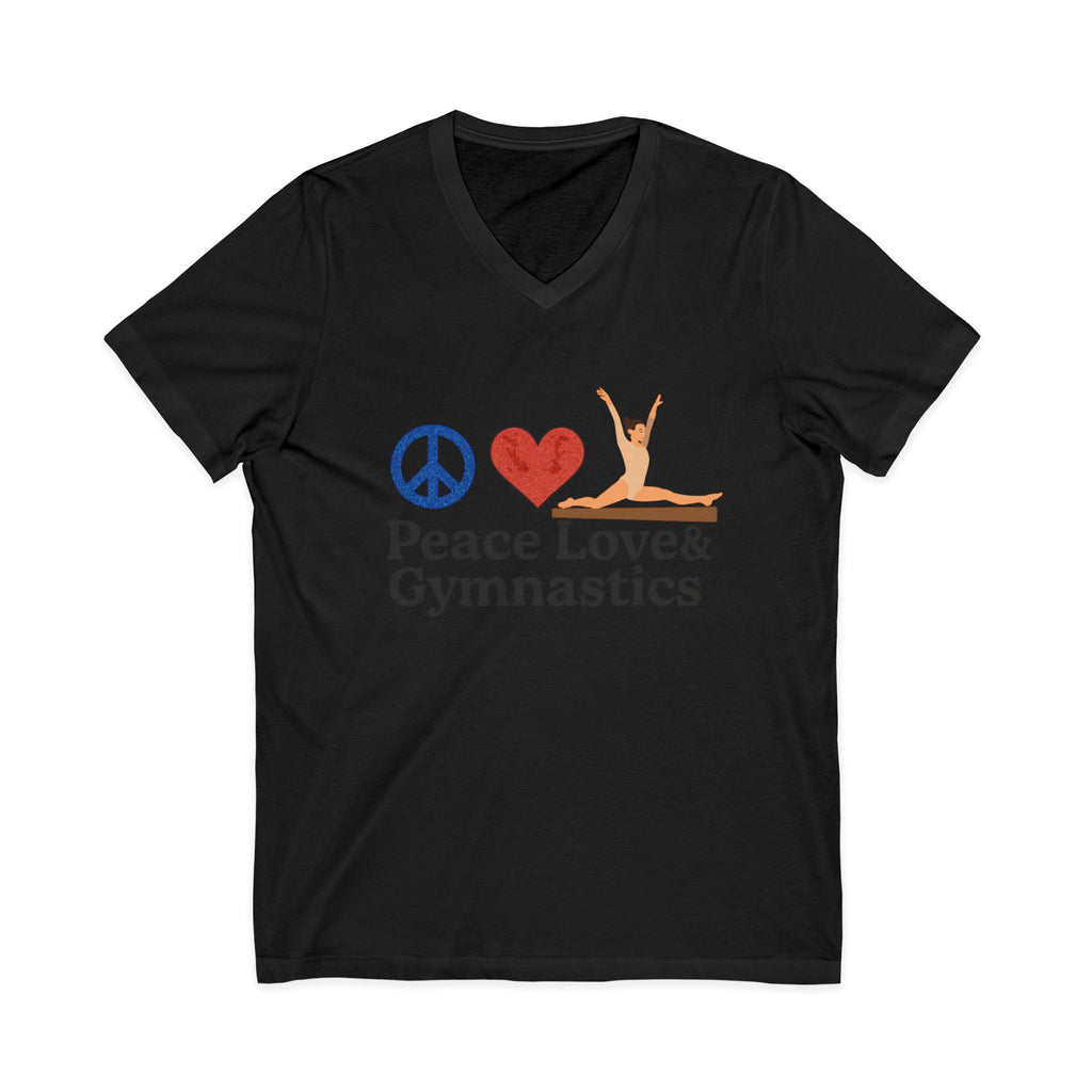 Peace, Love & Gymnastics V-Neck Tee