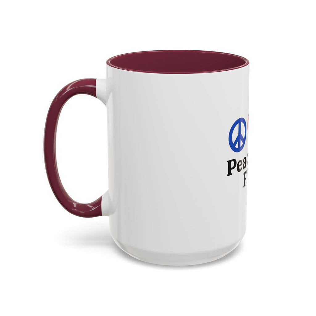 Peace, Love & Fishing Mug - Colorful Ceramic Coffee Cup for Anglers