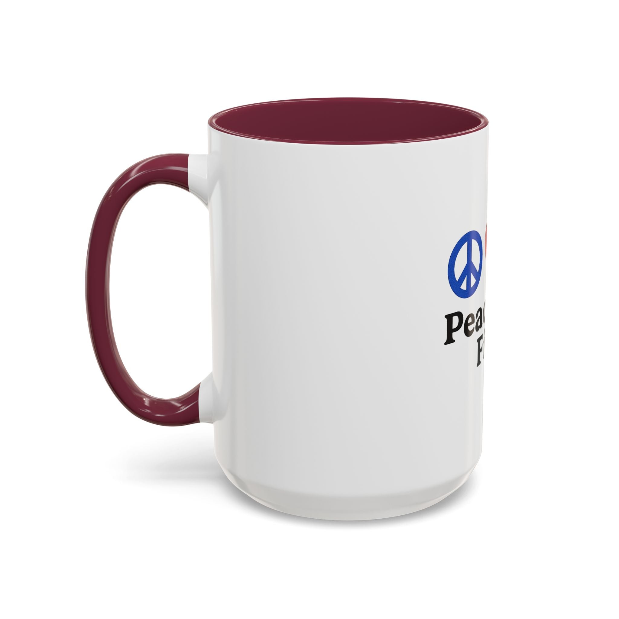 Peace, Love & Fishing Mug - Colorful Ceramic Coffee Cup for Anglers