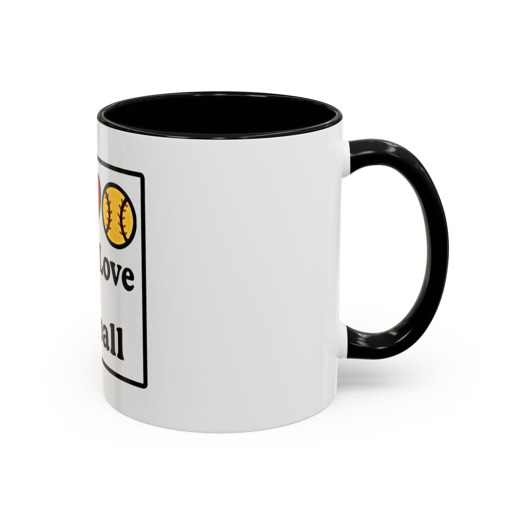 Peace Love Softball Coffee Mug, Sporty Mug for Softball Fans