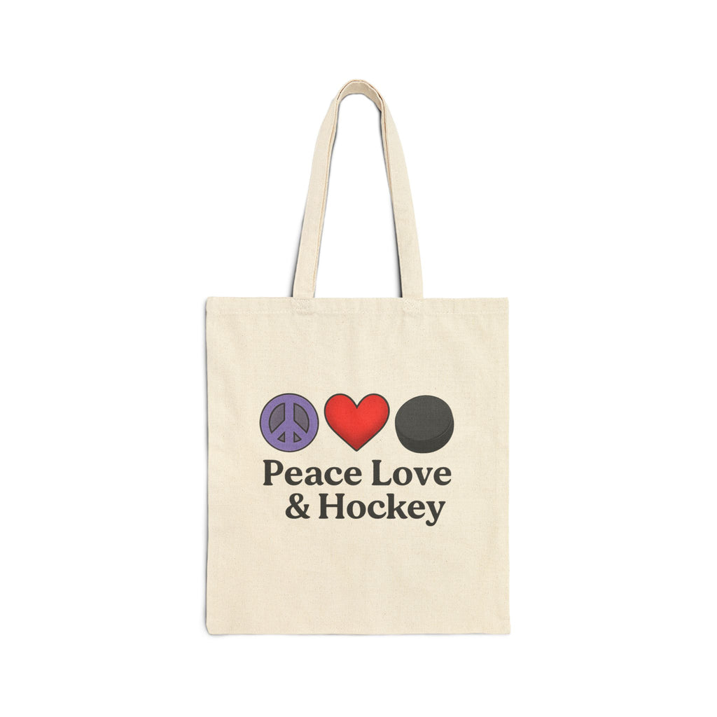 Peace Love & Hockey Tote Bag