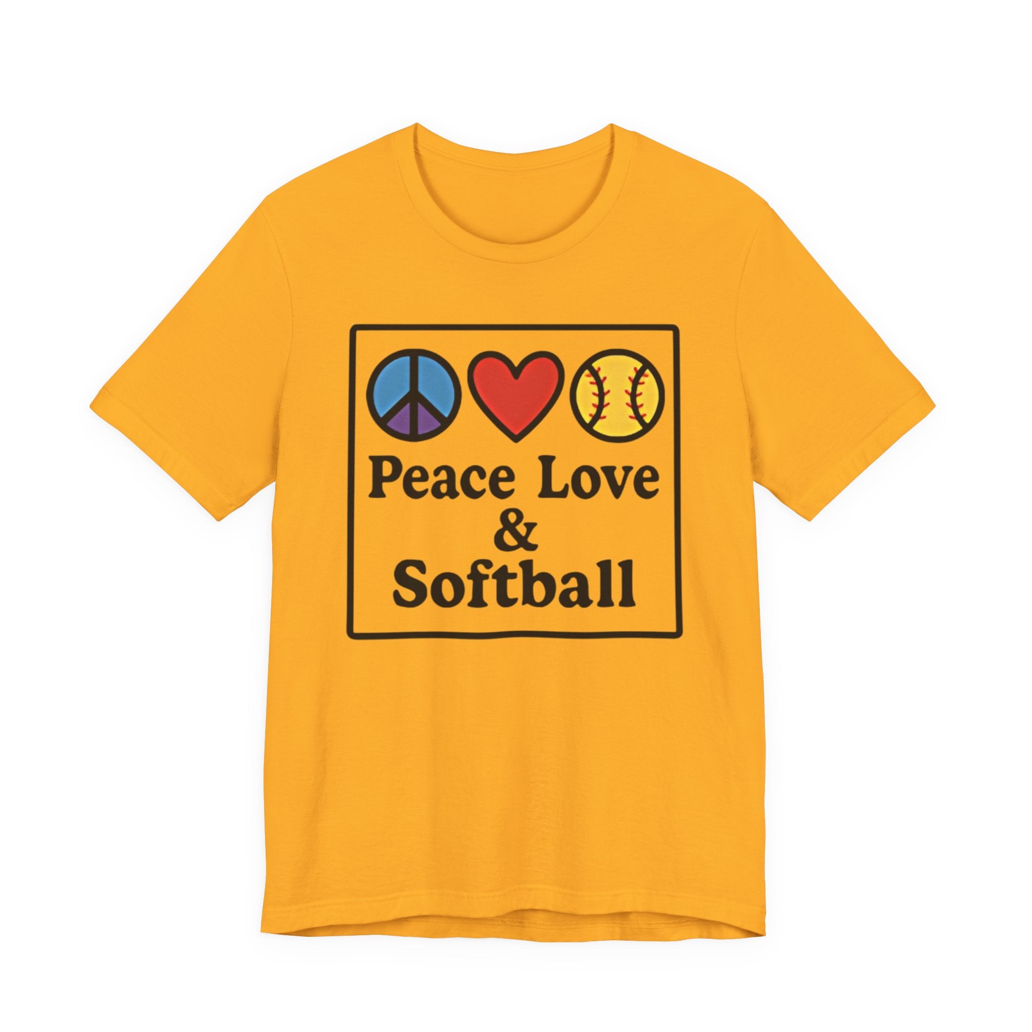 Peace Love & Softball Tee - Unisex Jersey Short Sleeve Shirt