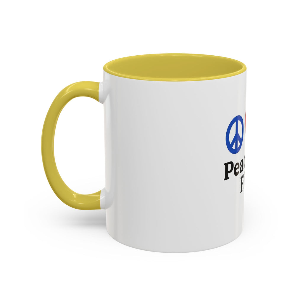 Peace, Love & Fishing Mug - Colorful Ceramic Coffee Cup for Anglers