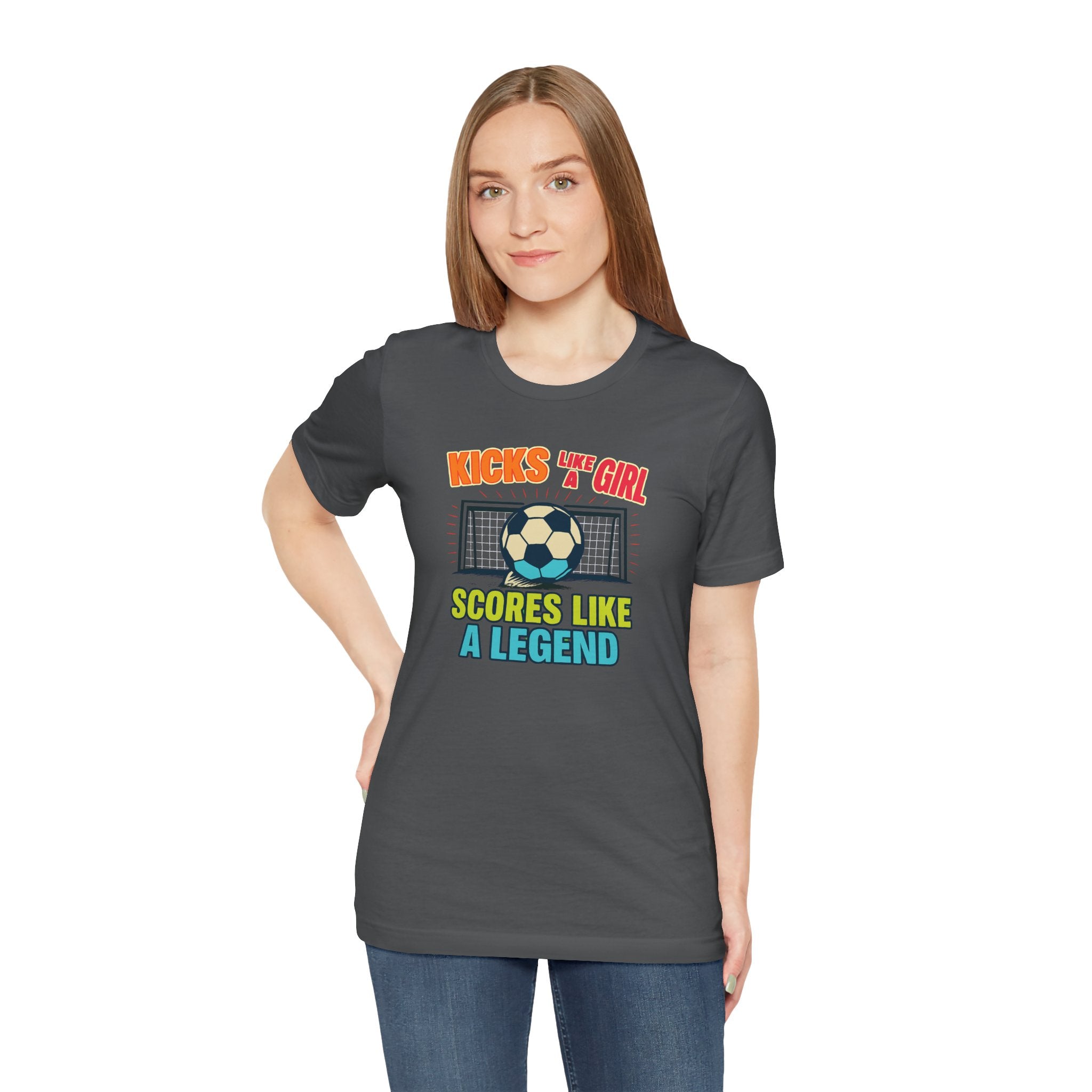 Soccer Inspired Fun Tee - Kicks Like A Girl